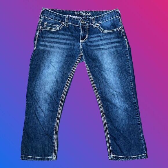 Maurice’s Embroidered Denim Capri Jeans Size 7/8 #47 - Picture 2 of 4